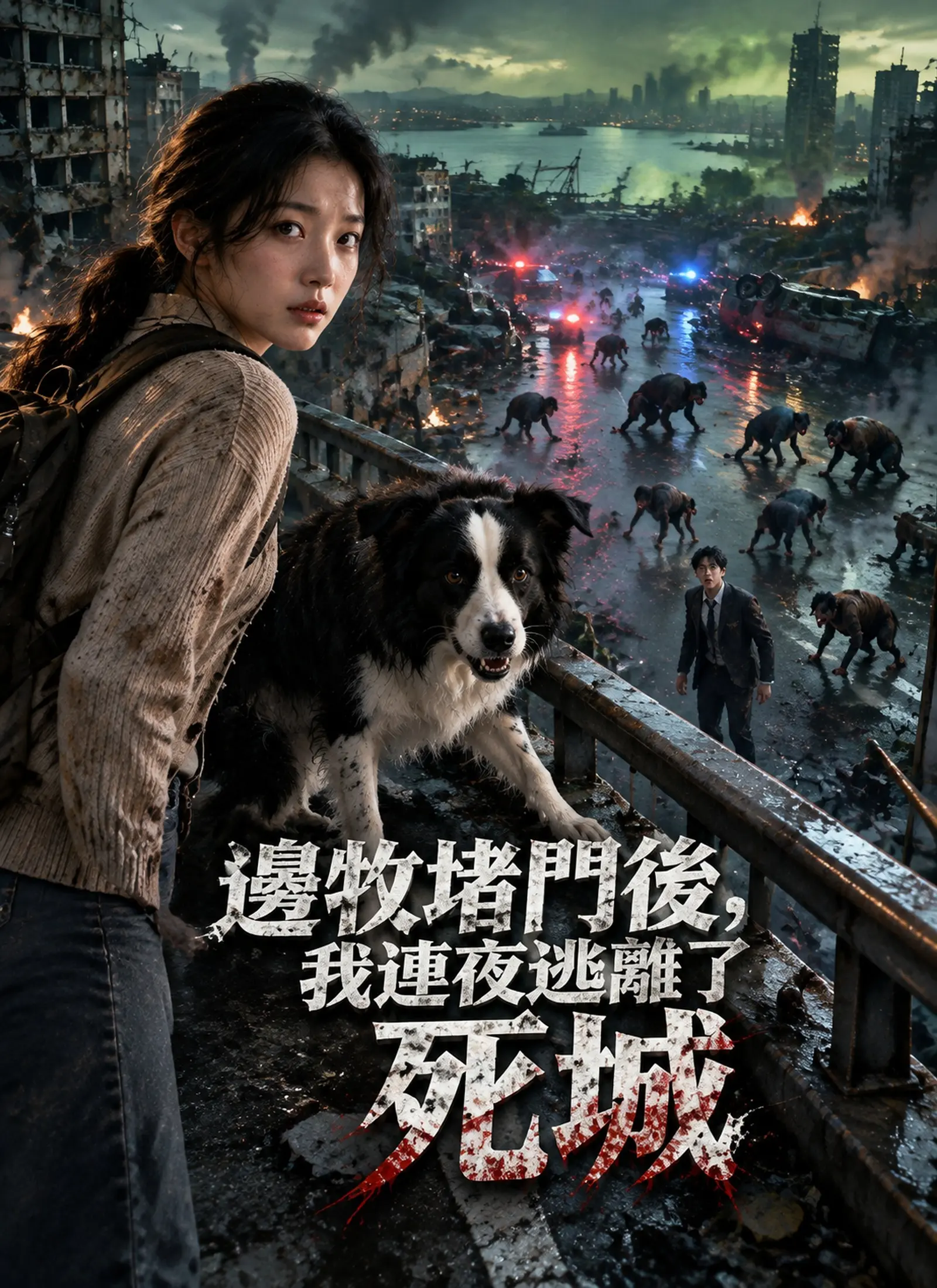 邊牧堵門後，我連夜逃離了死城 short drama poster