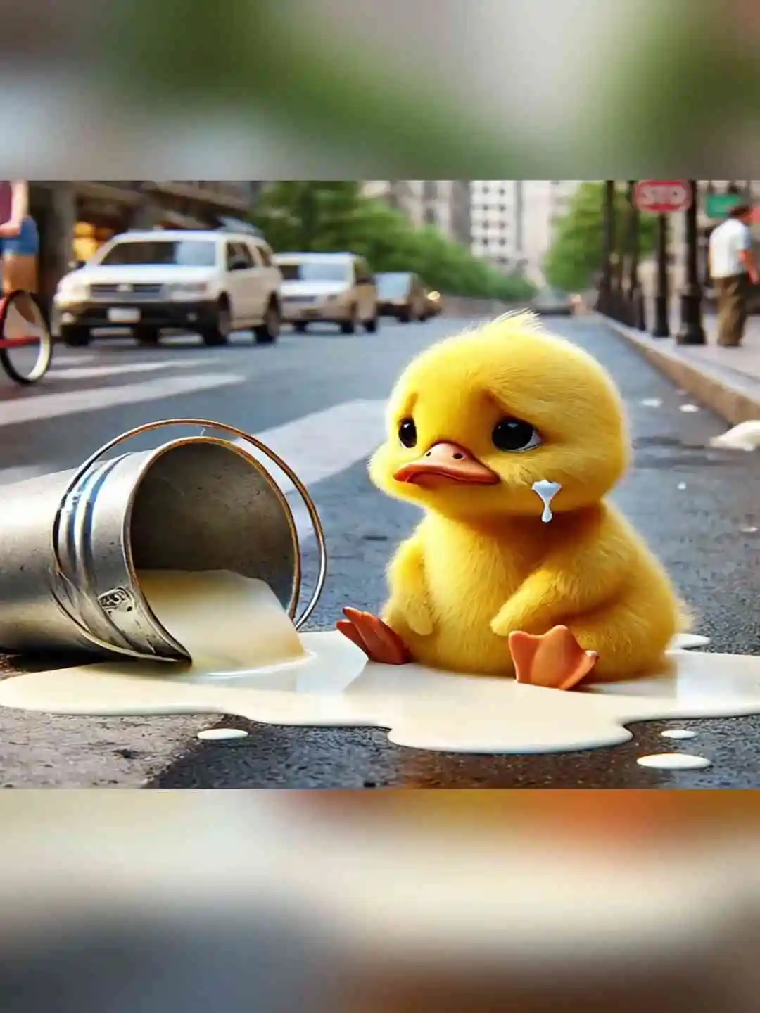 Cute duck accidentally spilled milk丨CAT丨CUTECAT丨AI丨AICAT short drama poster