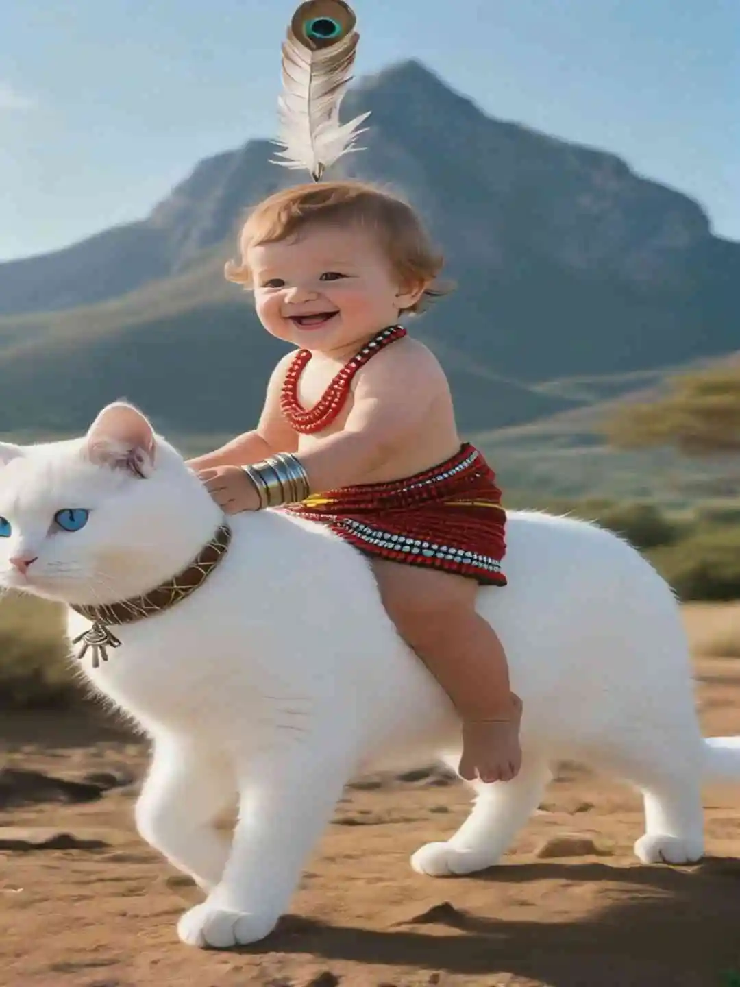 Cute cat and baby ai. short drama poster