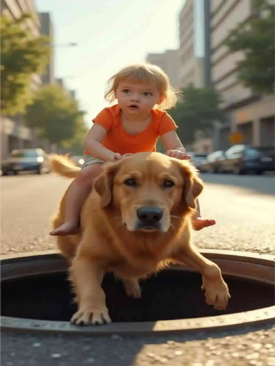 Dog Rescues Crying Baby from Manhole | Ultra-Realistic AI Cinematic Story short drama poster