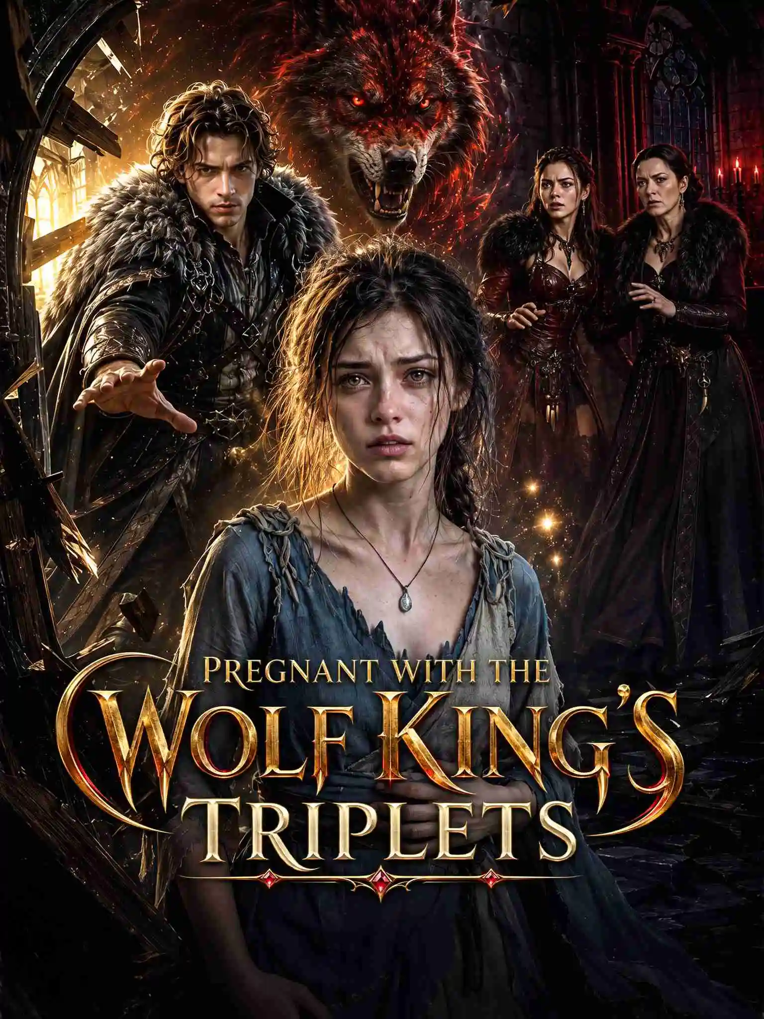 Pregnant with the Wolf King's Triplets short drama poster