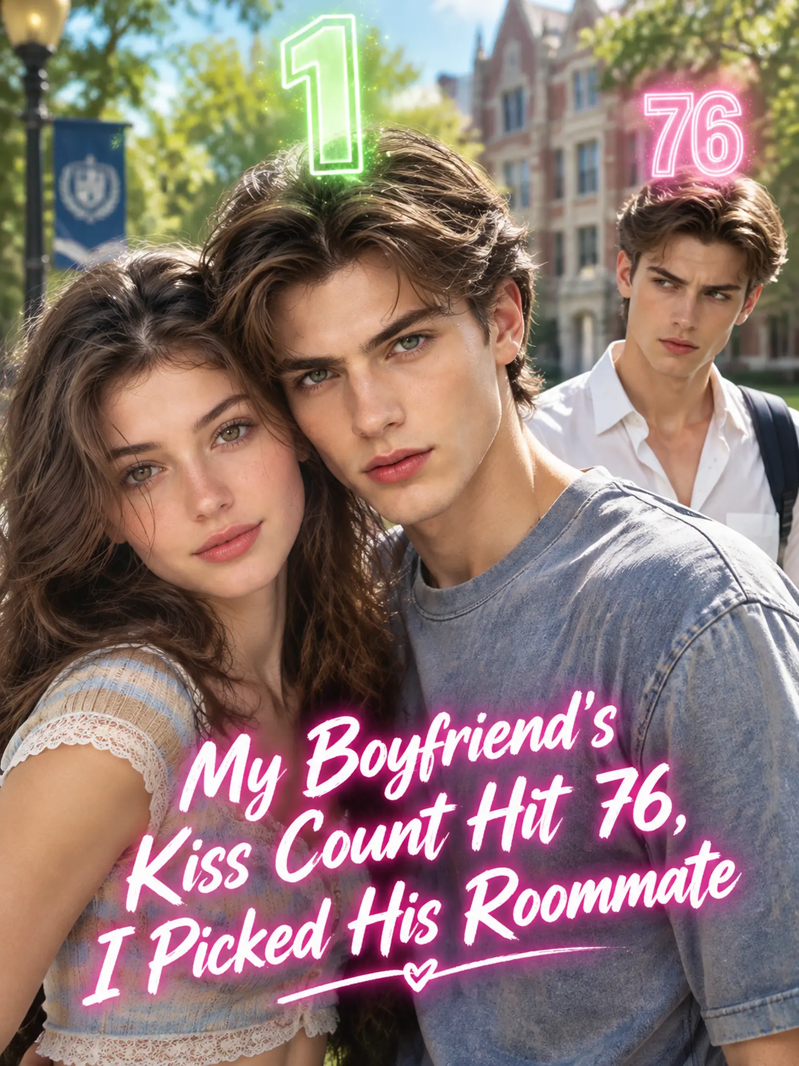 My Boyfriend's Kiss Count Hit 76，I Picked His Roommate short drama poster