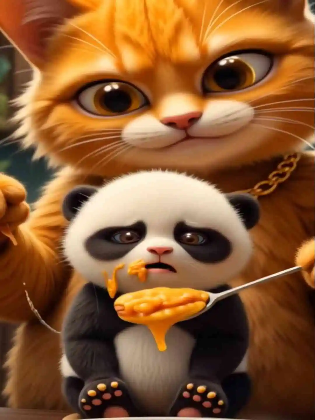 Mischievous cat 😺 stealing Panda 🐼 cub. short drama poster