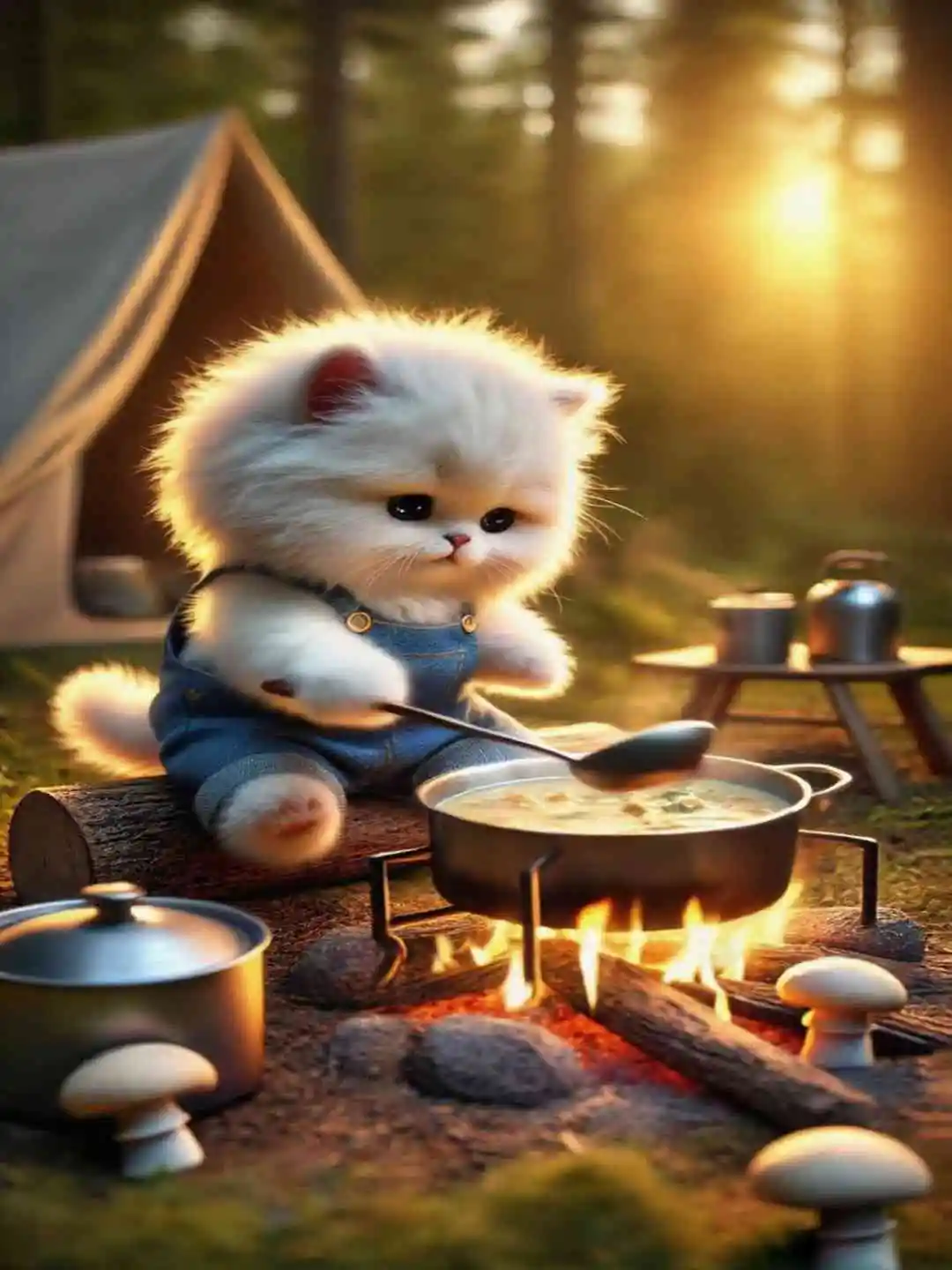 A day of outdoor camping for cat🐱🔥 short drama poster