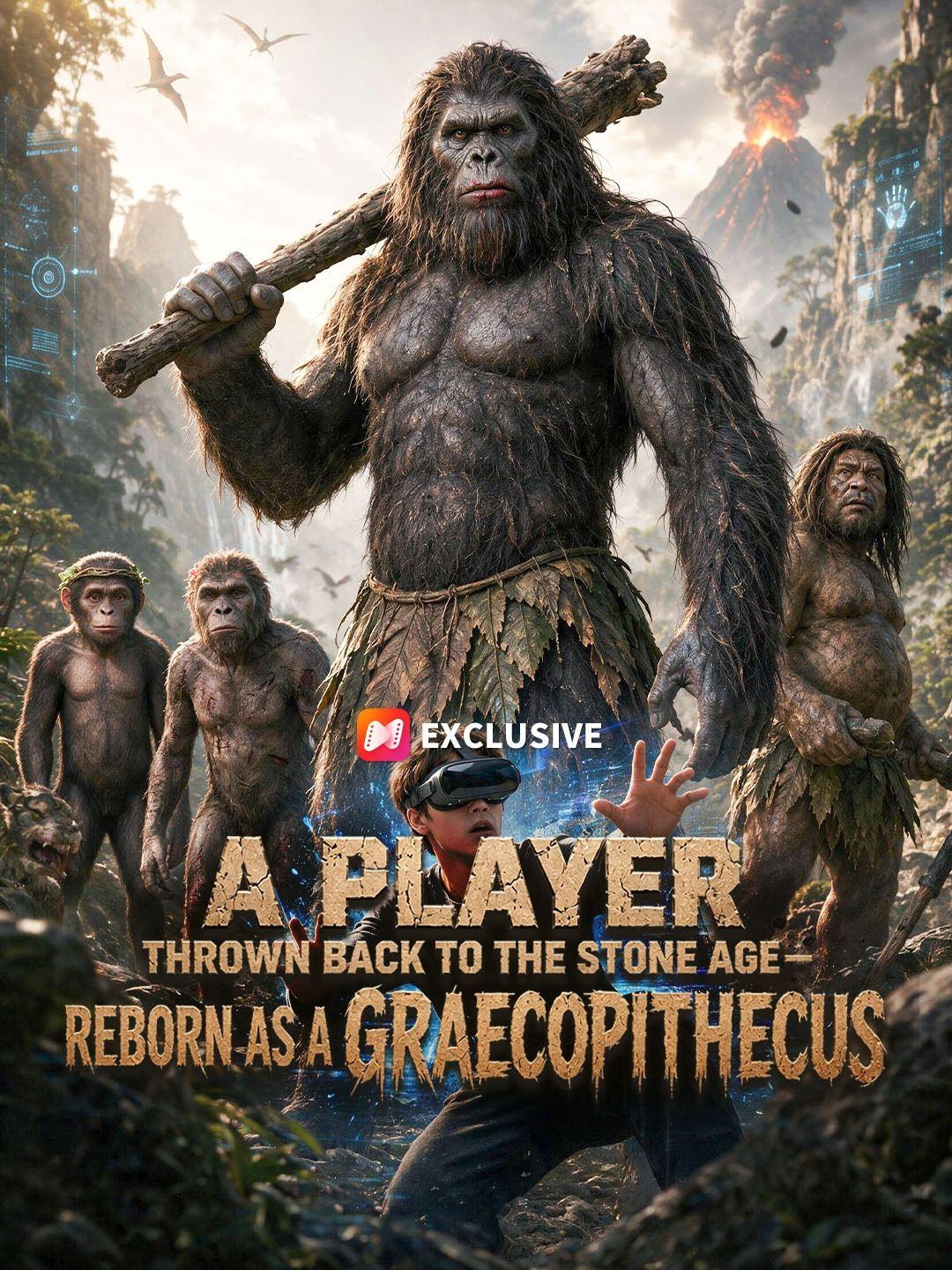 A player thrown back to the Stone Age—reborn as a Graecopithecus short drama poster