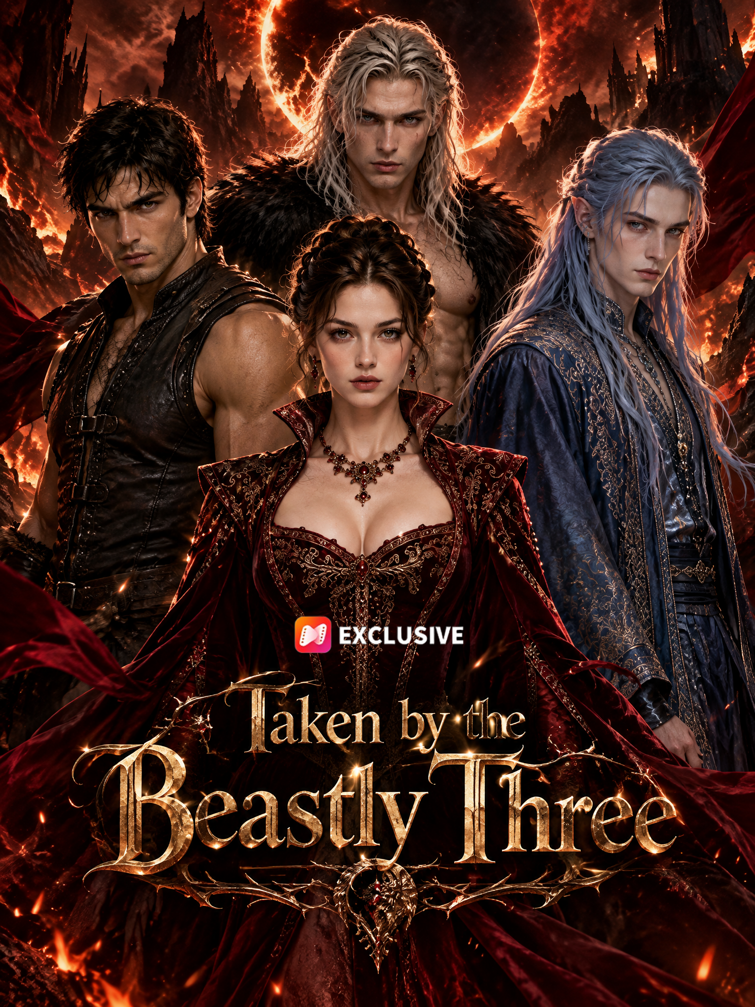 Taken by the Beastly Three short drama poster