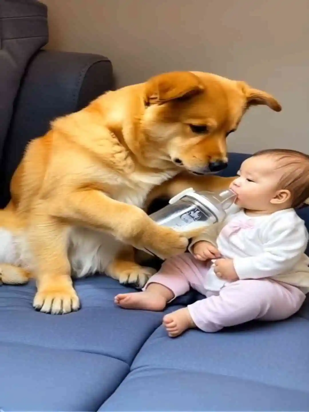 Dog Take Care Of Little Baby AI Video | short drama poster