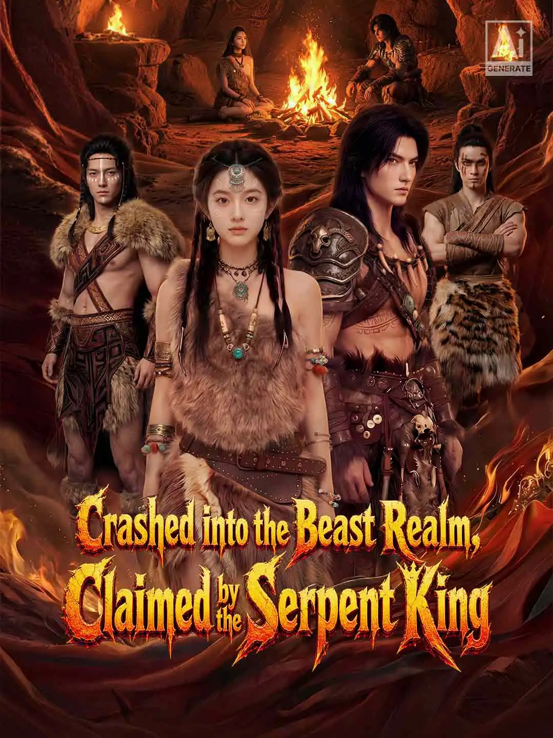 Crashed into the Beast Realm, Claimed by the Serpent King short drama poster