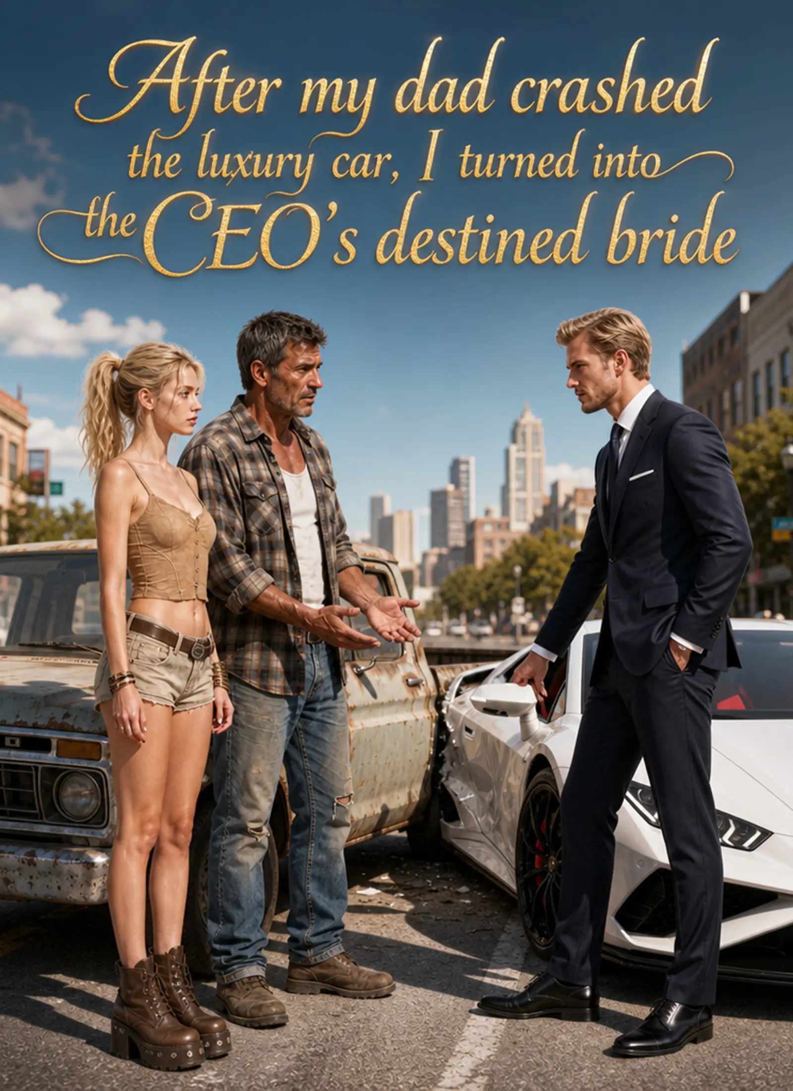 After my dad crashed the luxury car, I turned into the CEO's destined bride short drama poster