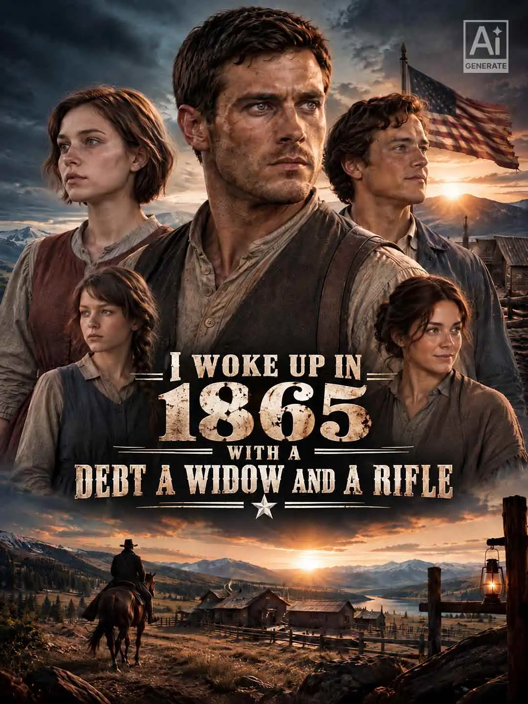 I Woke Up in 1865 with a Debt, a Widow, and a Rifle short drama poster